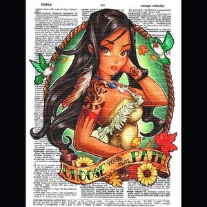 Pocahontas Disney Princess Pinup Dictionary Art Print